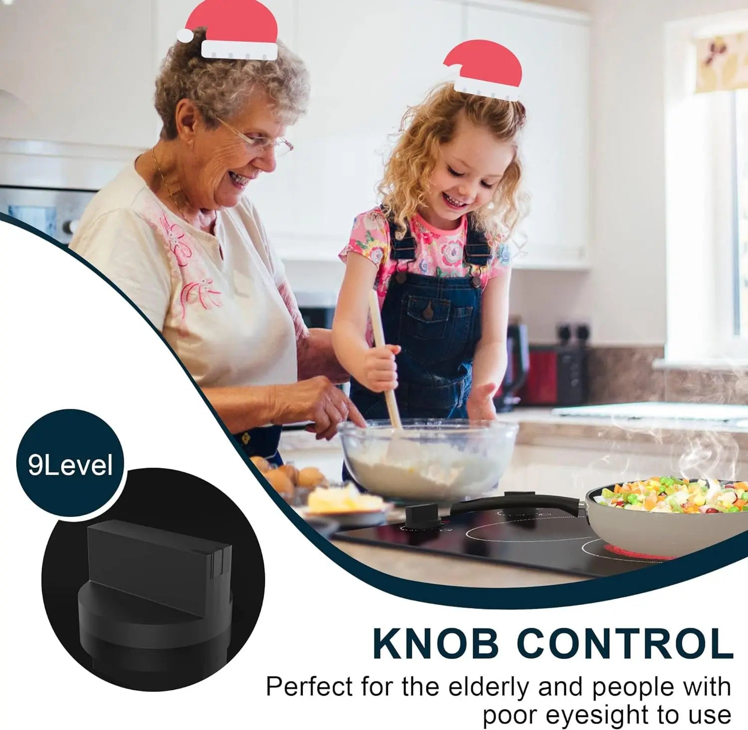 Karinear 2 Burners Electric Cooktop 12Inch Built-in Stove