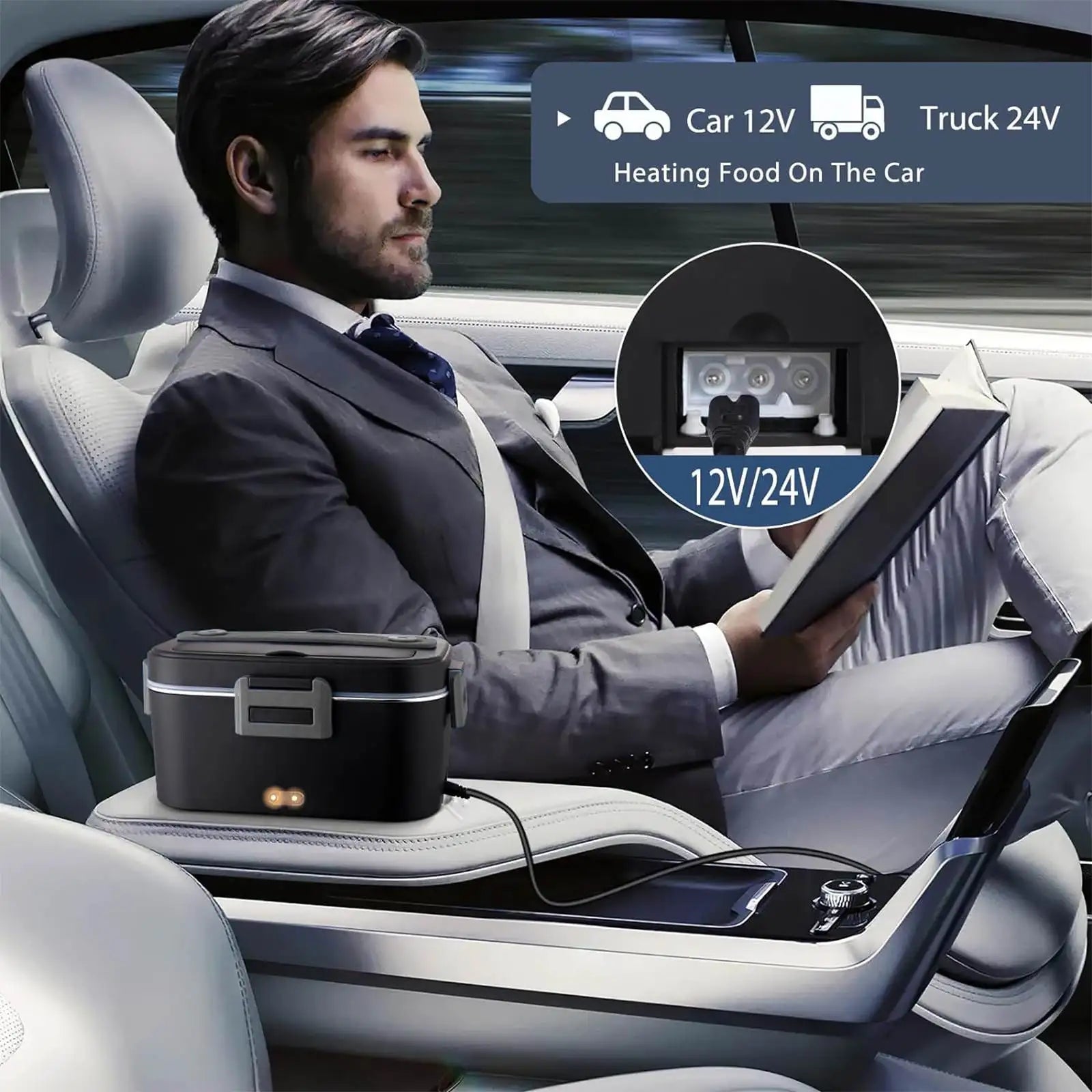 2-in-1 electric lunch box leak-proof portable food warmer