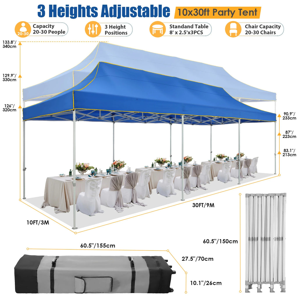 10x30ft Pop Up Canopy Tent Gazebo