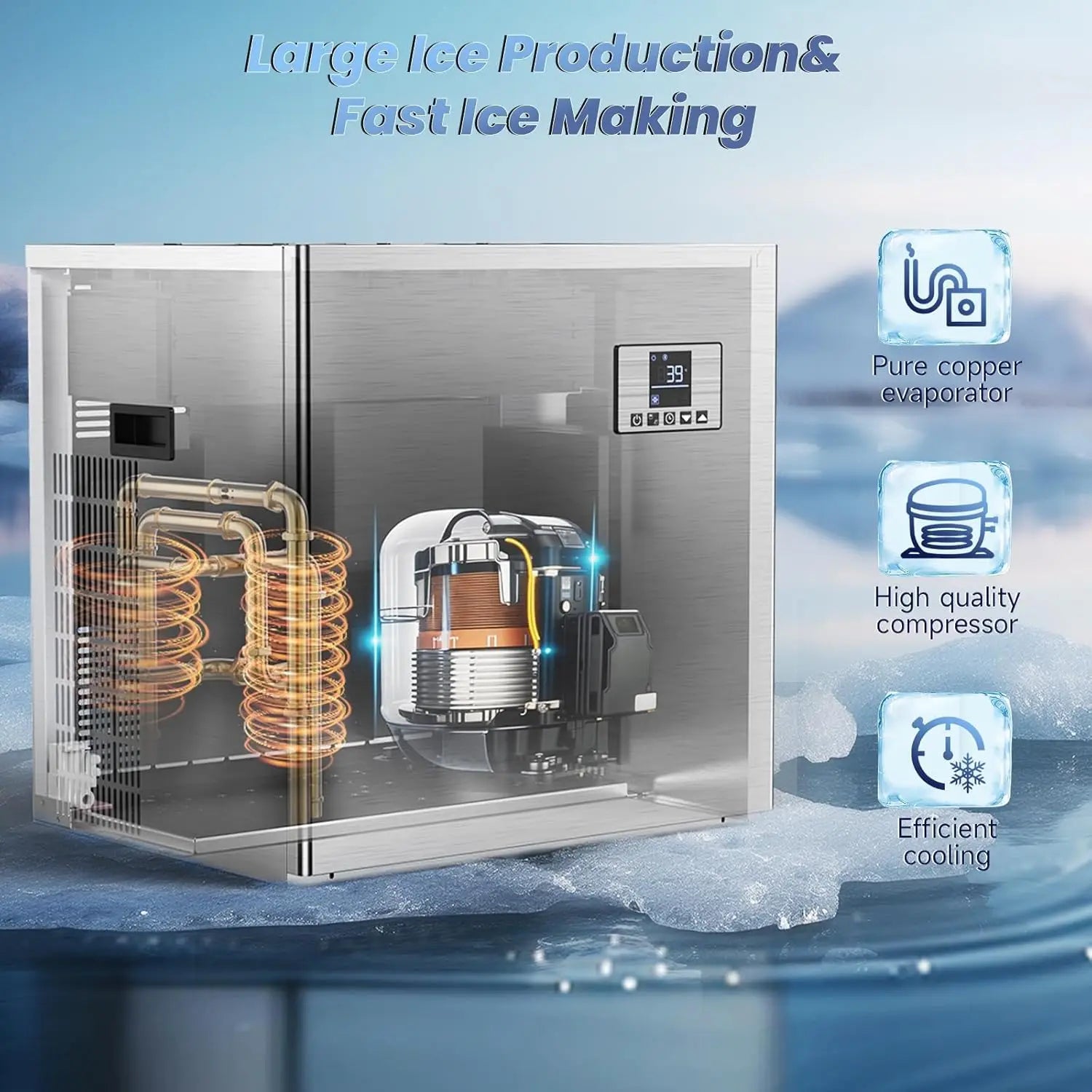 Commercial Ice Maker Machine-Head 550 lbs/24 h Stainless Steel