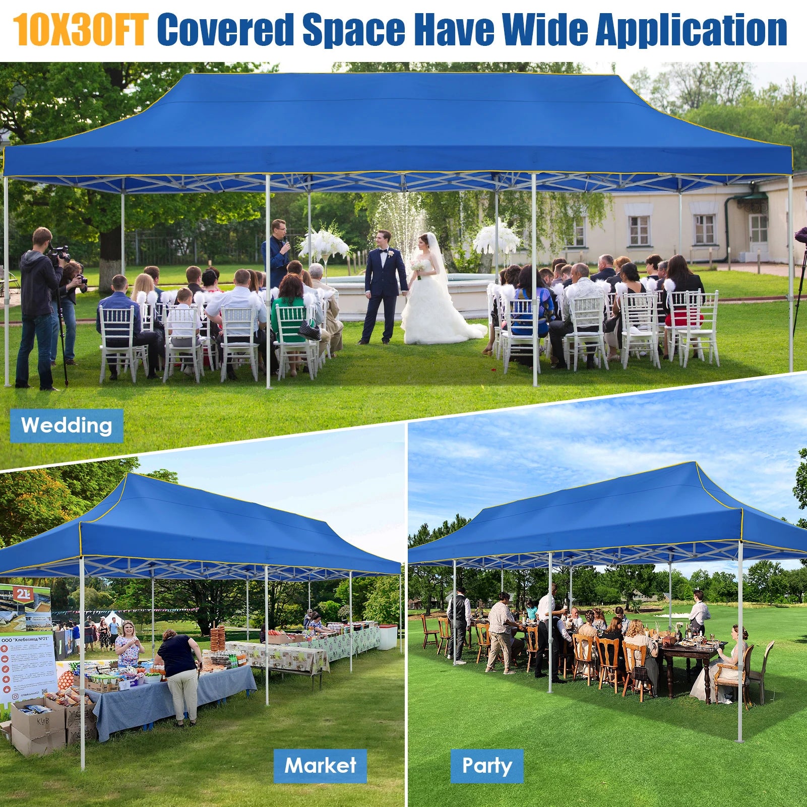 10x30ft Pop Up Canopy Tent Gazebo