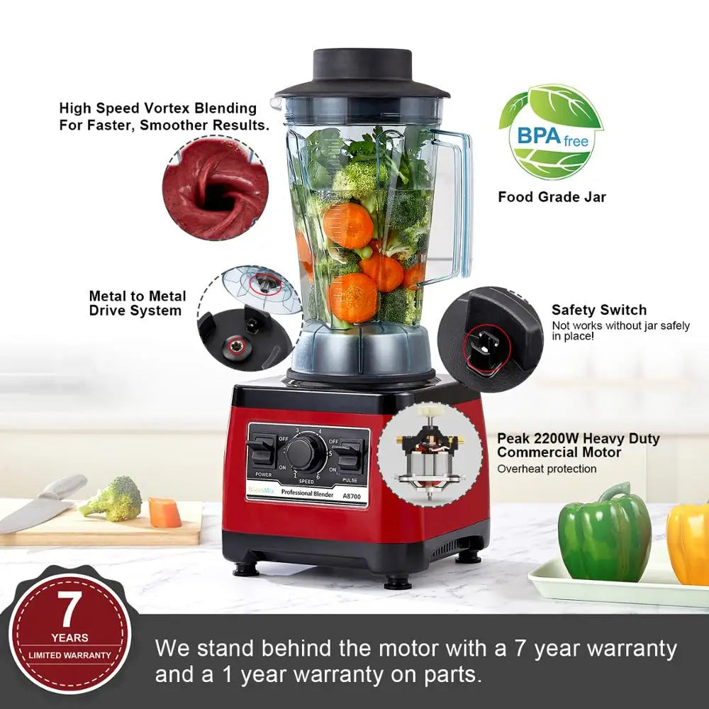 【7 Years Warranty】BPA Free Heavy Duty Commercial Grade Blender