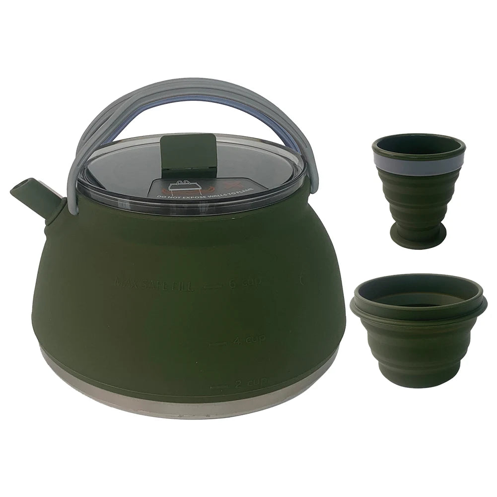 Handle Outdoor Collapsible Kettle Stainless Steel Bottom Water Pot