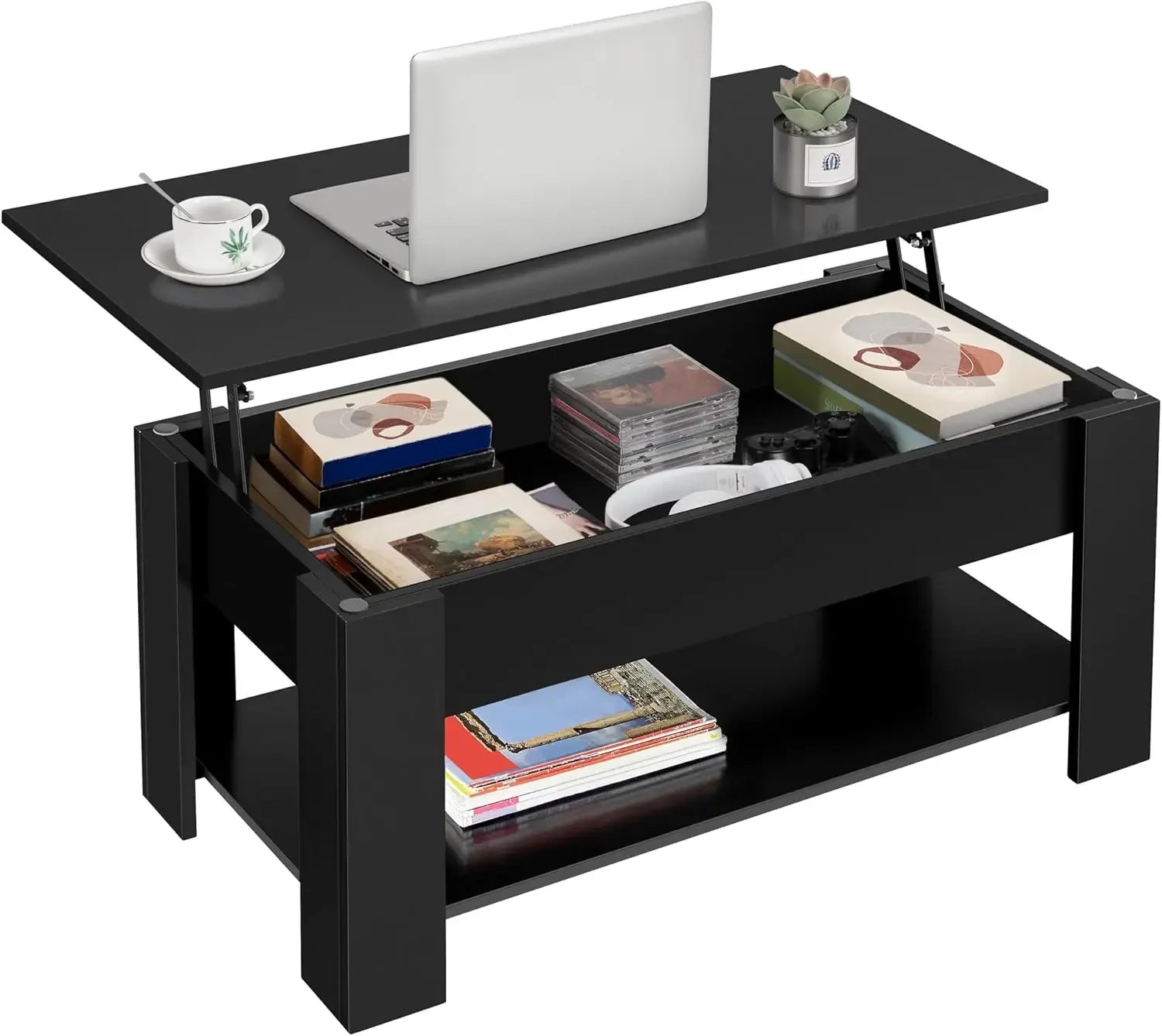 Lift Top Coffee Table with Large Hidden Storage Shelf