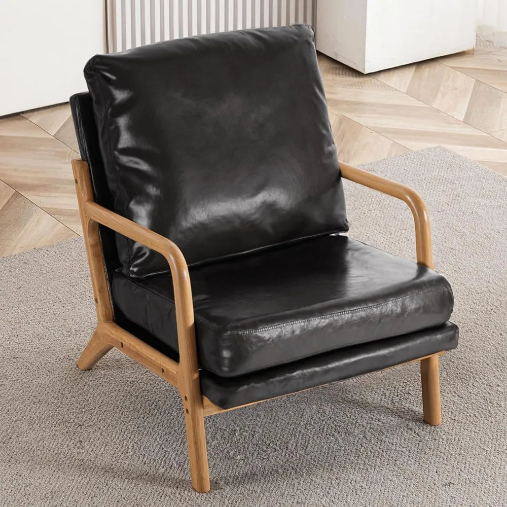 Small Cozy Leather Reading Chairs for Adults