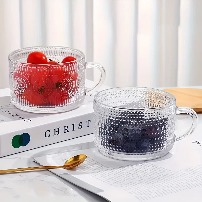 , vintage glass coffee cups are perfect for cappuccinos