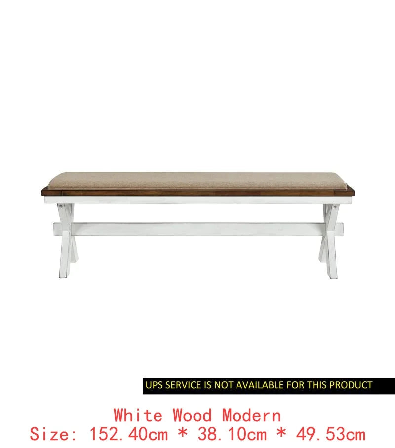 Modern White & Oak Finish 7pc Dining Set with Extension