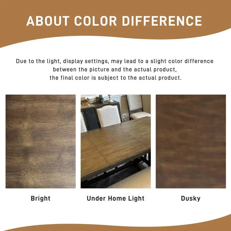 6-Piece Dining Set, Extendable 60-78 inch Wooden Table with Leaf