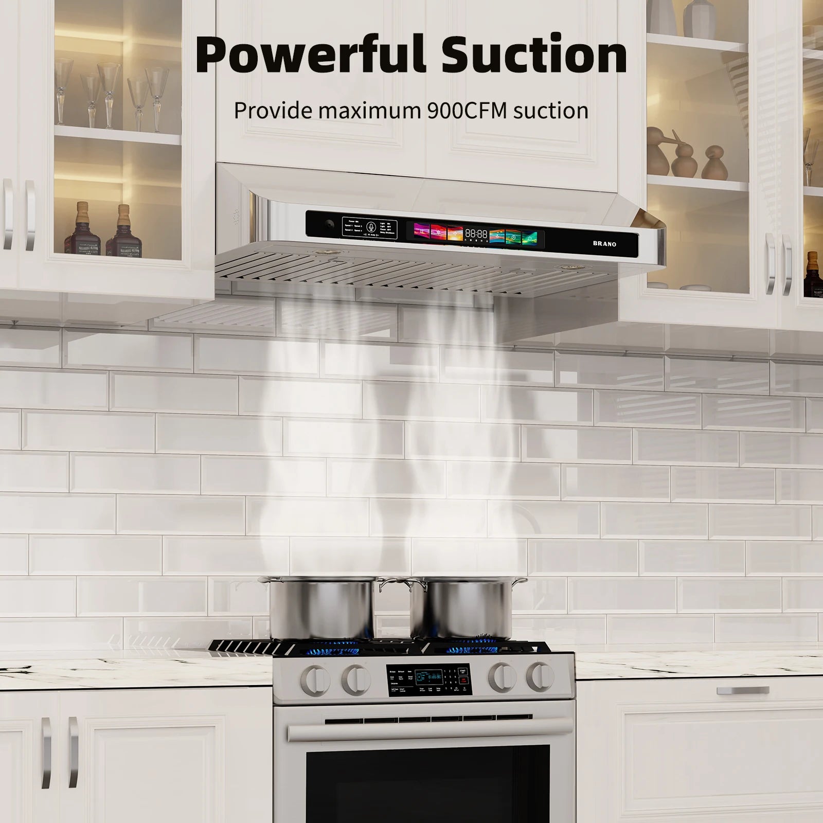 30/36 Inch Under Cabinet Range Hood with Voice/Gesture/Touch Control