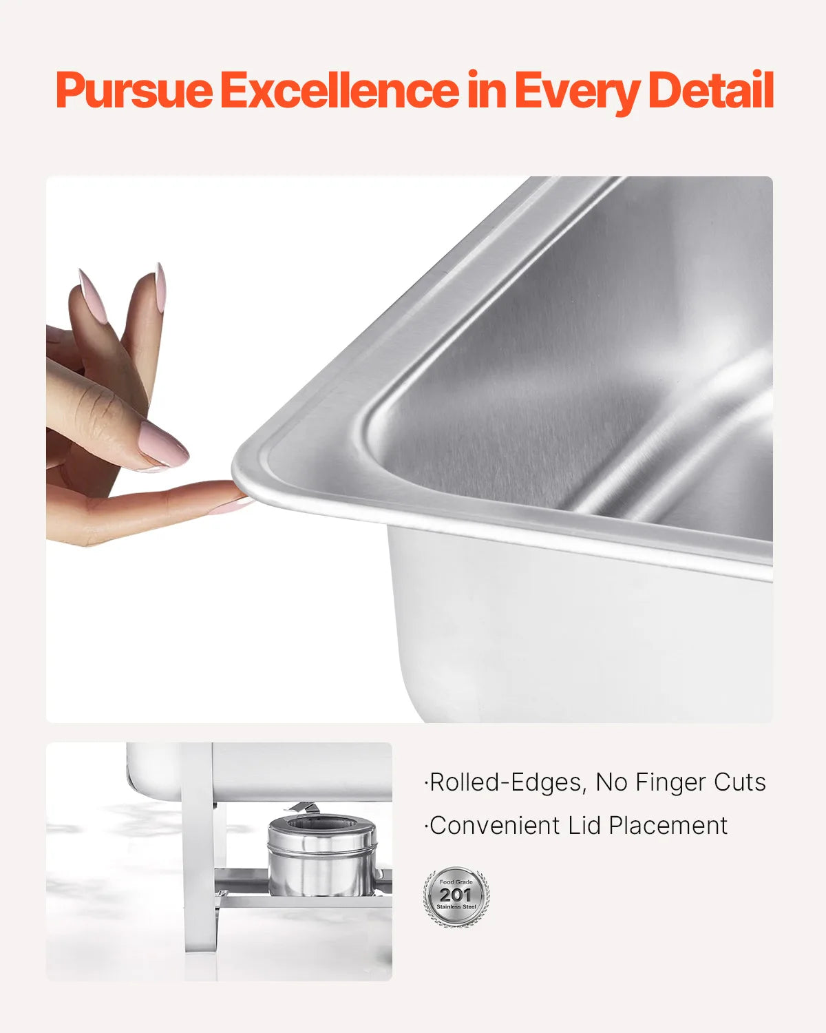 8 Qt 4/6 Pack Chafing Dish Buffet Set Stainless Steel