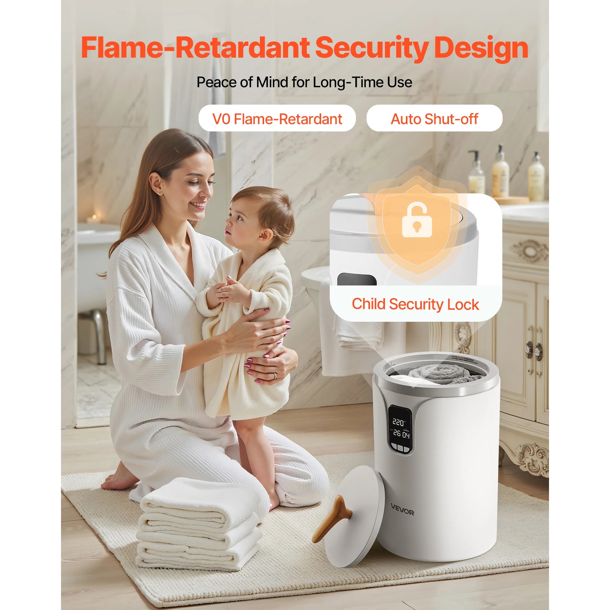 20L Towel Warmer Bucket w/ LED Light Timer