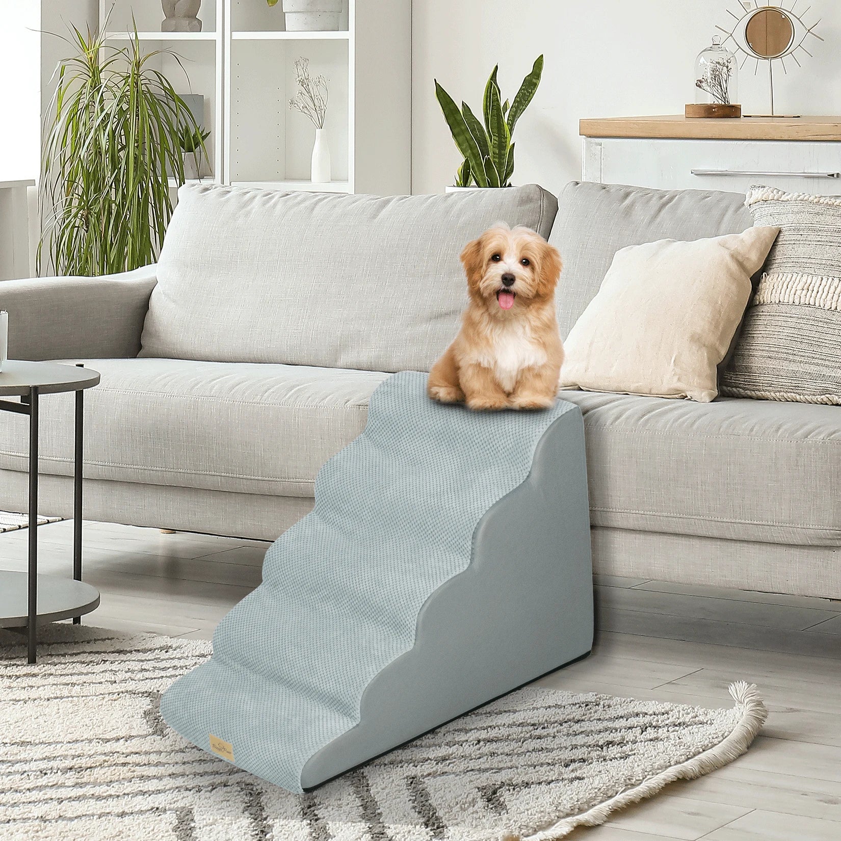 High Density Foam Curved Dog Stairs for High Beds 3/4/5 Tiers