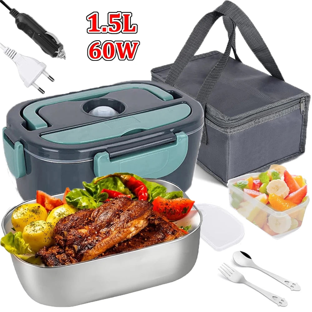 1.5L 60W Electric Lunch Box Food Warmer Portable  for Car Or Home