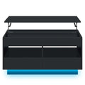 Top Lift Coffee Table with RGB LED Light High Gloss Surface