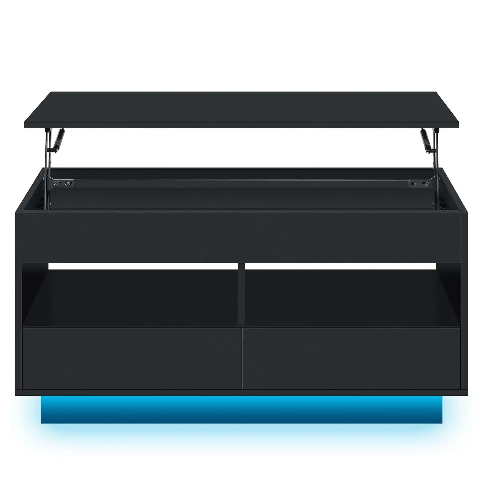 Top Lift Coffee Table with RGB LED Light High Gloss Surface