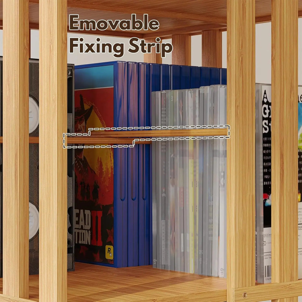 360° Rotating Bamboo CD/DVD  6-Tier Media Storage Cabinet