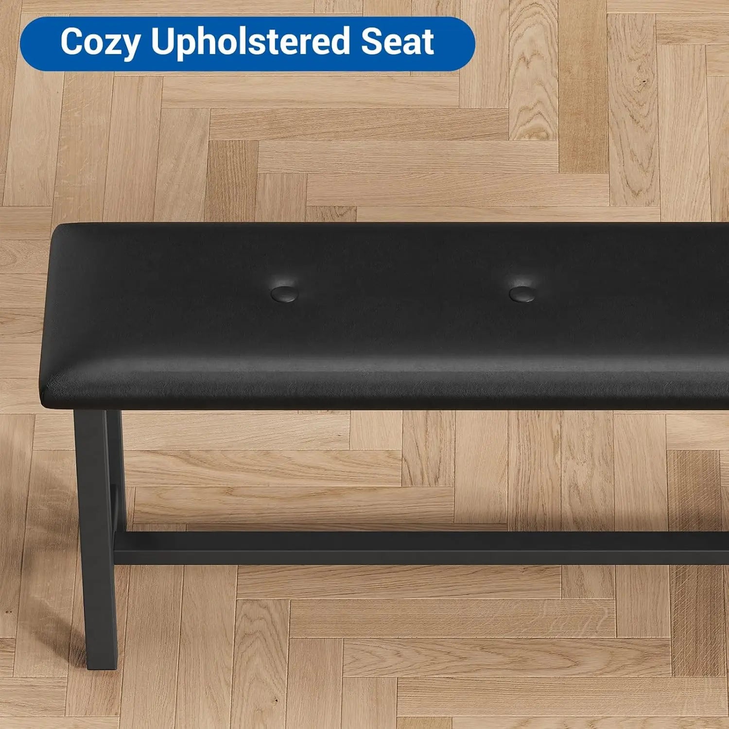 Dining Table Set with 2 Upholstered Bench