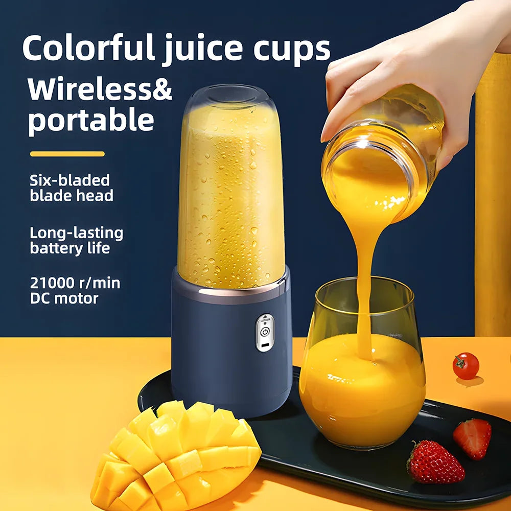 Portable Electric Juicers Blue Pink ABS Cup Multifunction