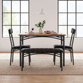 Dining Table Set for 4 with Upholstered Bench and 2 Chairs