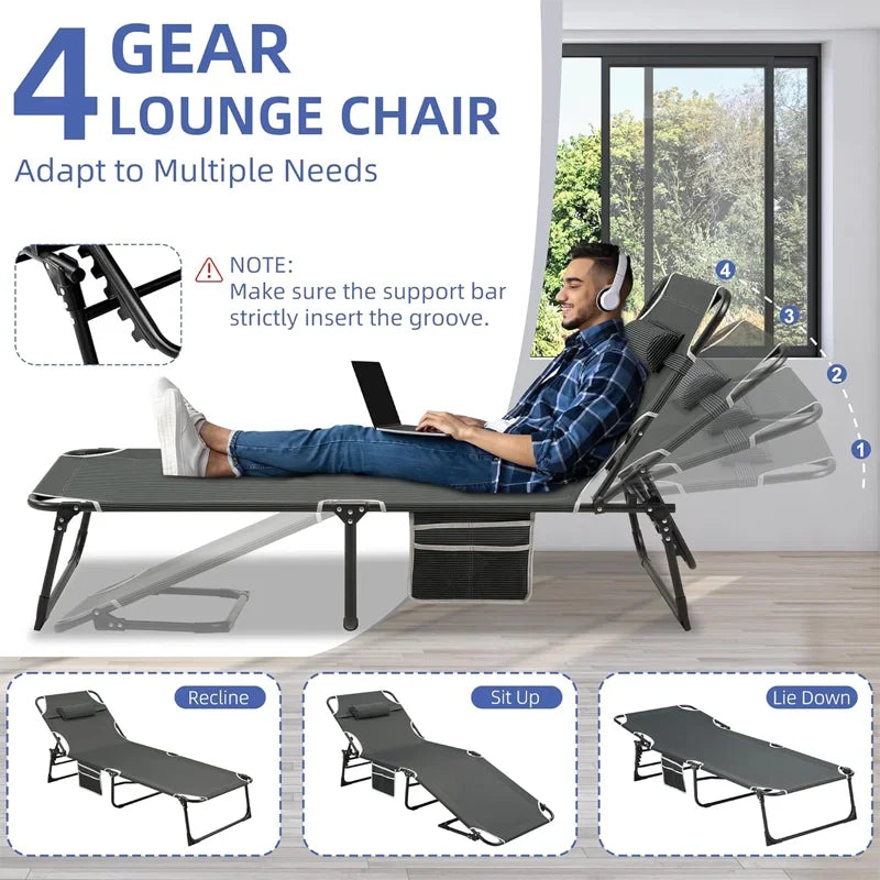 Portable Sleeping Cot for Camp, Beach, Patio