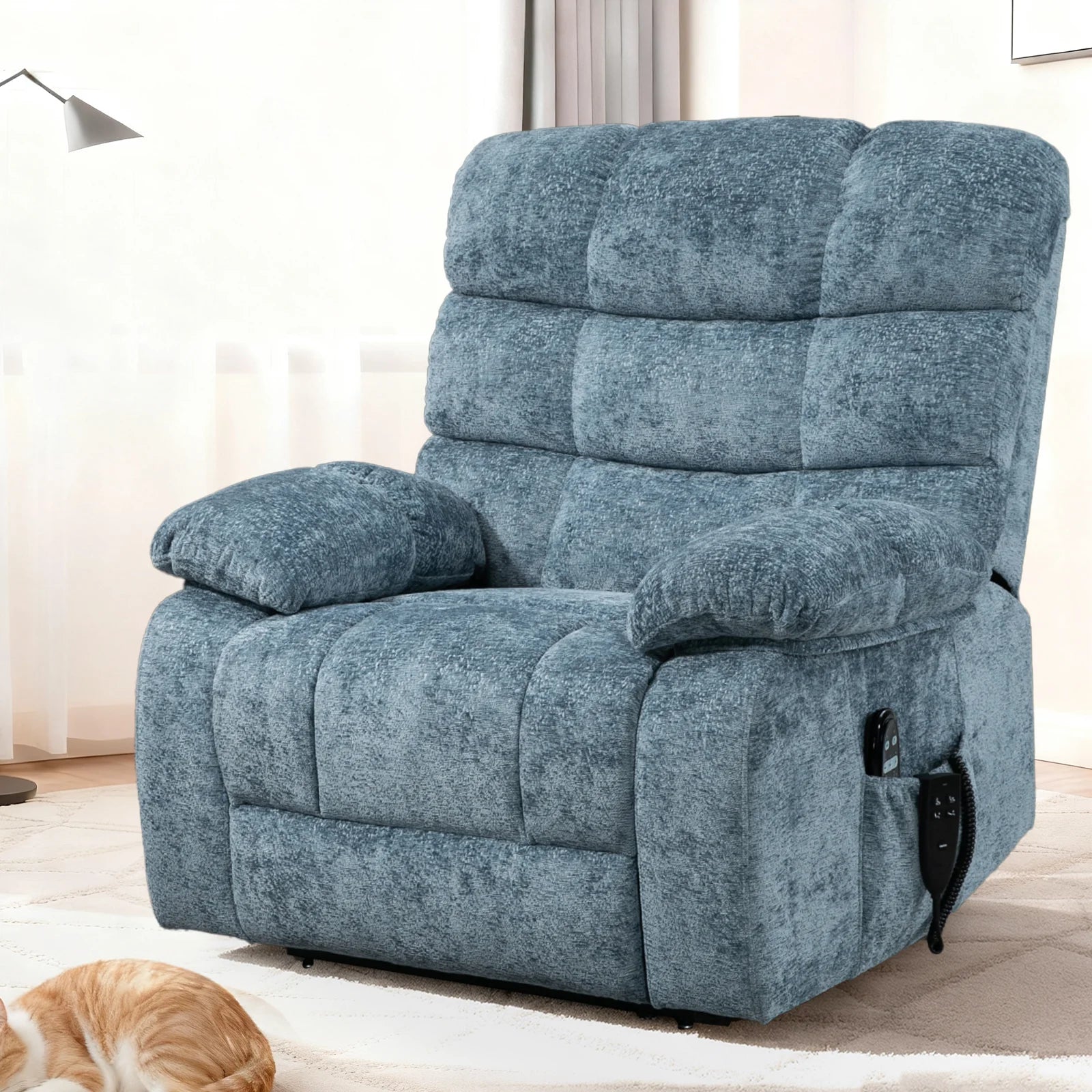 Oversized Recliner Chair with Heat and Massage, Power Lift