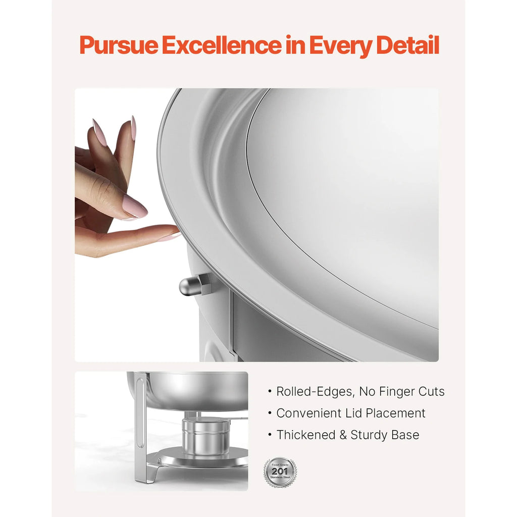 5 Qt 4 Pack Chafing Dish Buffet Set Stainless Steel