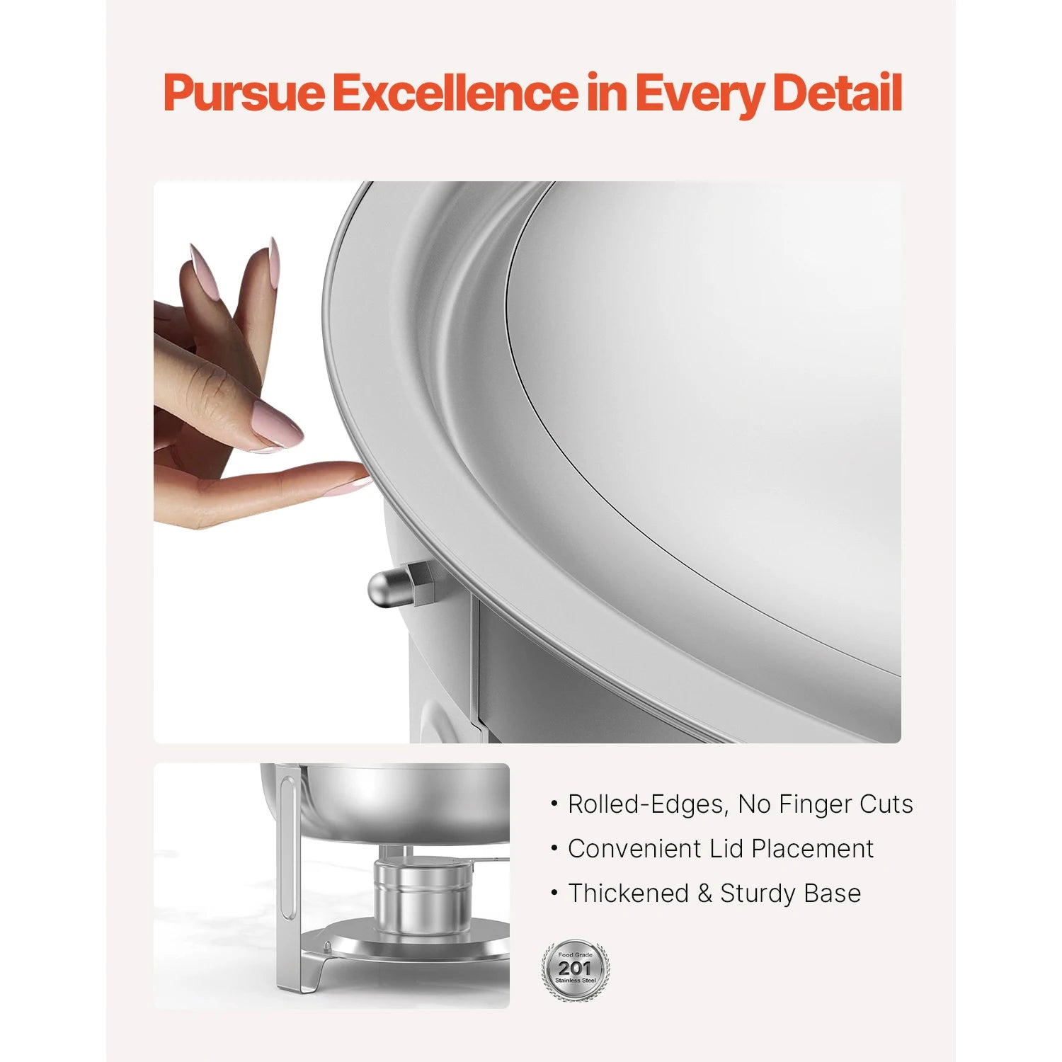 5 Qt 4 Pack Chafing Dish Buffet Set Stainless Steel