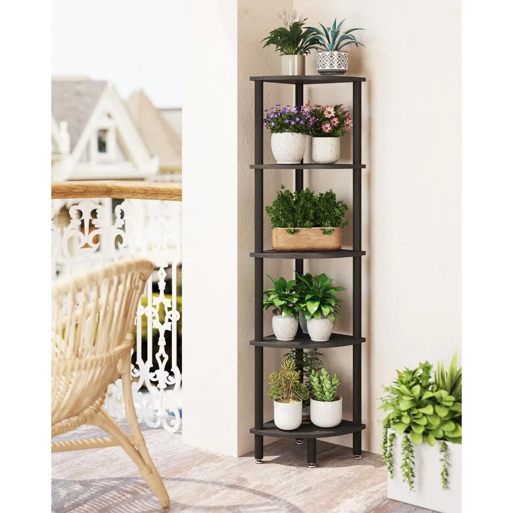 5 Tier Corner Shelf Display Rack for Living Room