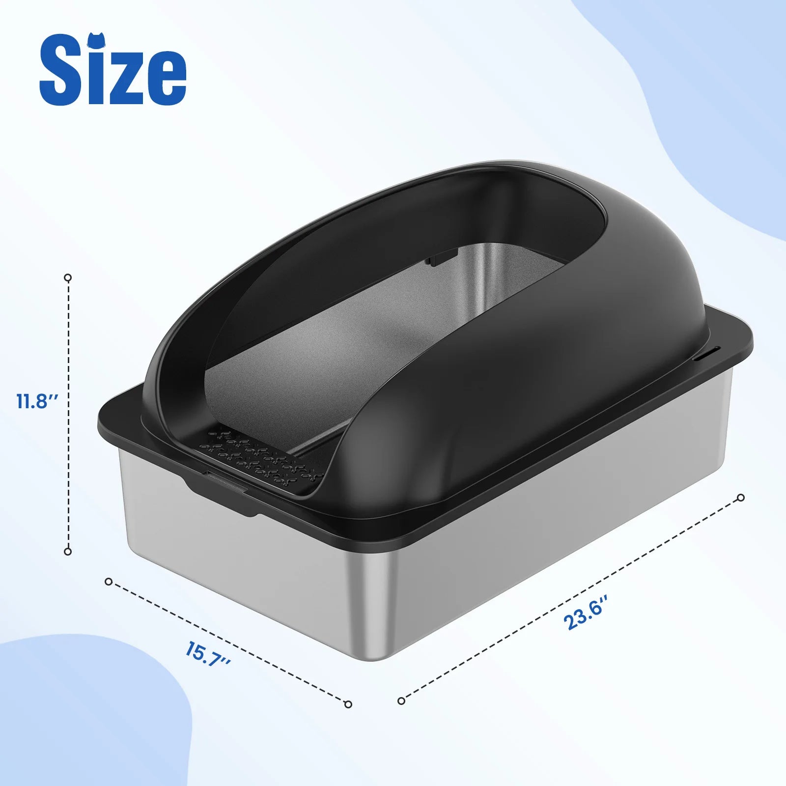 Box for Big Cats Anti-Urine Leakage Scoop and Mat Included