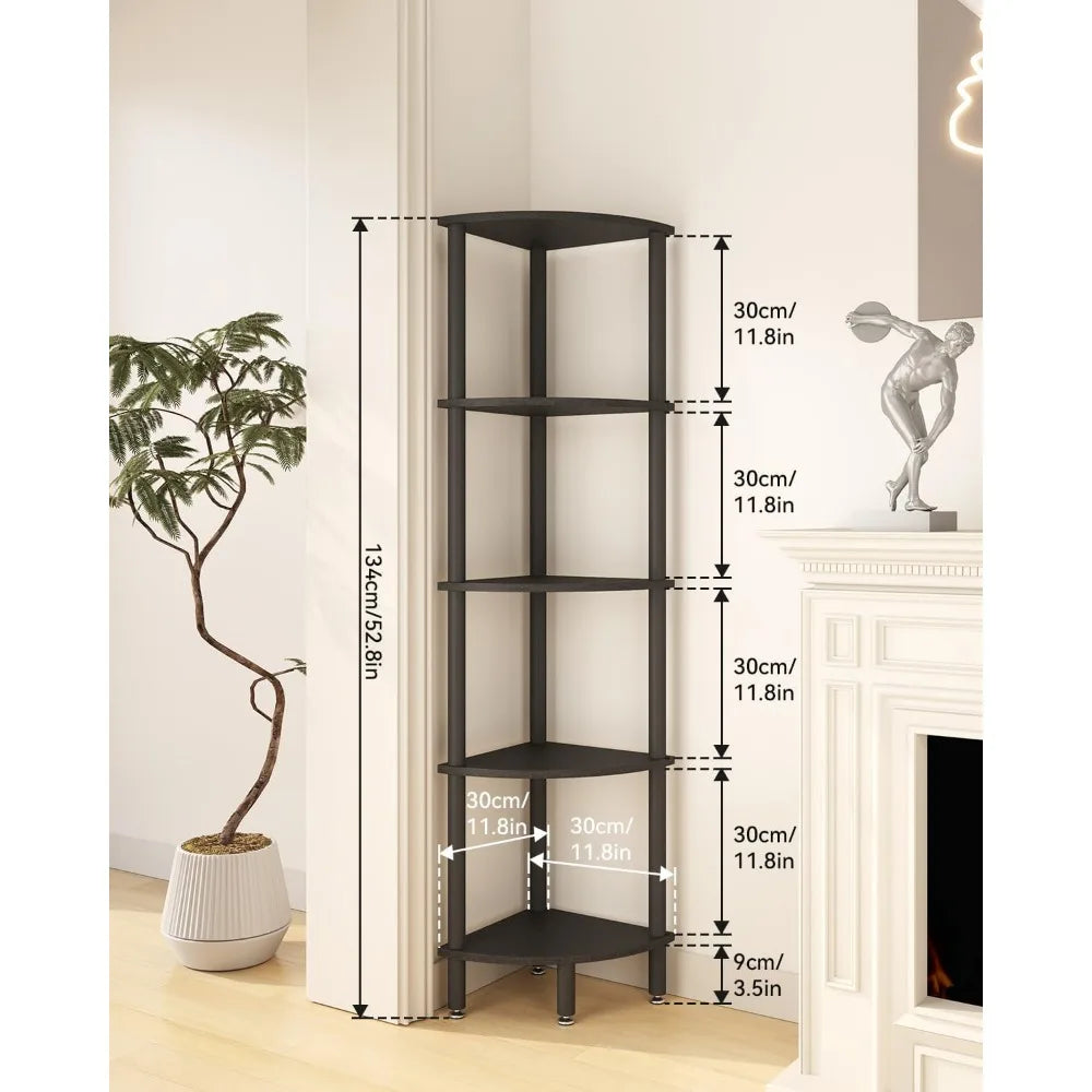 5 Tier Corner Shelf Display Rack for Living Room