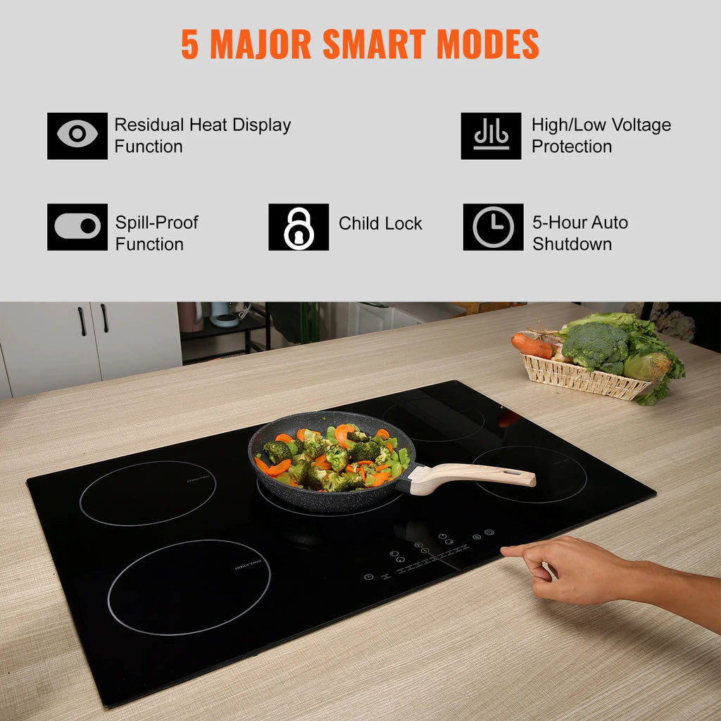 5 Burners 30/36 Inch Electric Induction Cooktop Stove