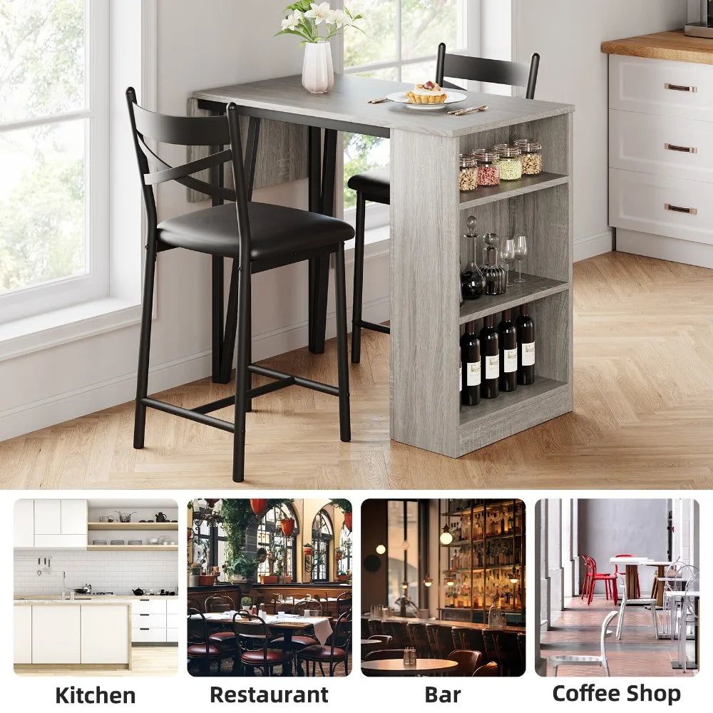 3-Piece Counter Height Dining Table Set