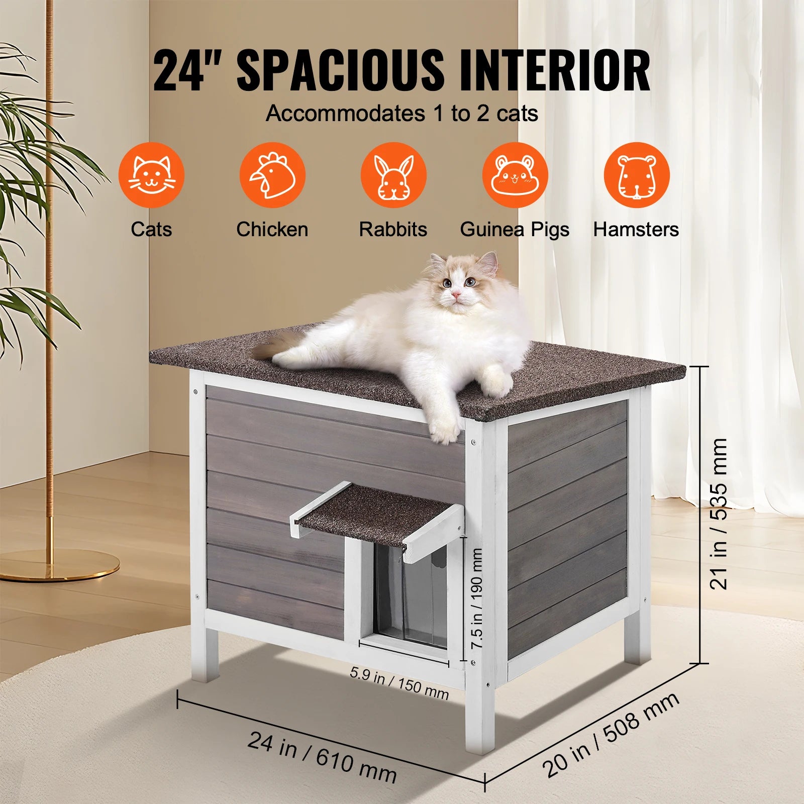 Outdoor Cat House Weatherproof