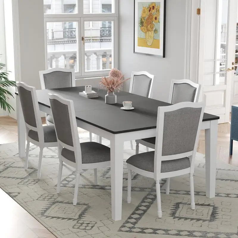 Rustic 7-Piece Extendable Dining Set with Removable Leaf