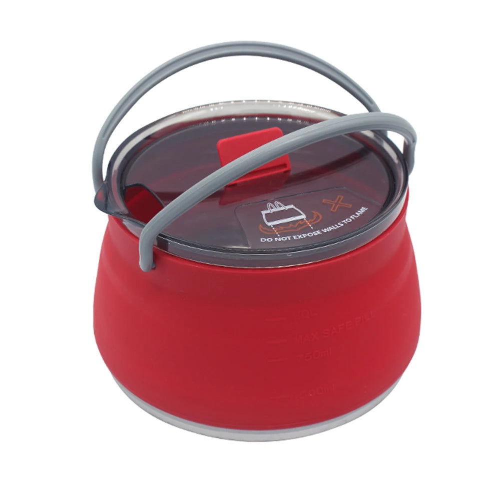 Handle Outdoor Collapsible Kettle Stainless Steel Bottom Water Pot