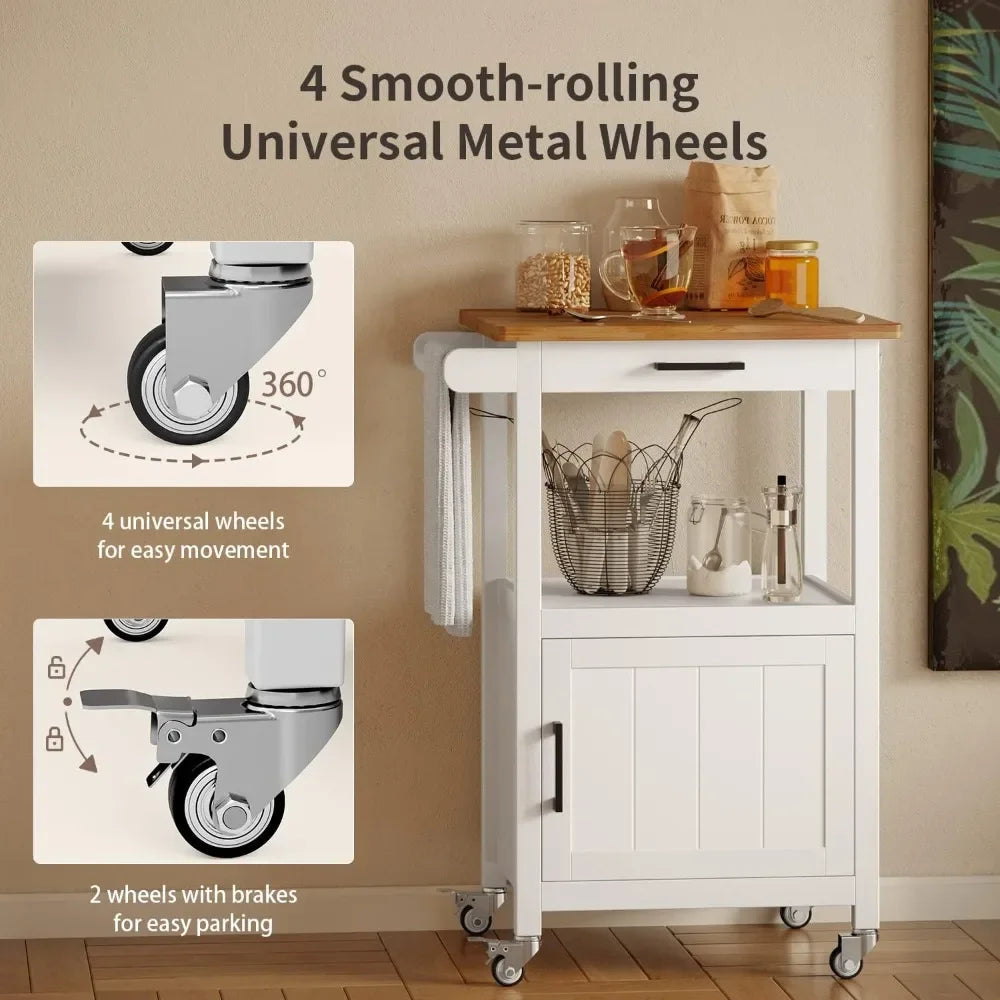 Rolling Kitchen  Cart With Drawer, Microwaves Stand