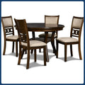 47-Inch Cherry 5-Piece Round Dining Set - 1 Table + 4 Chairs