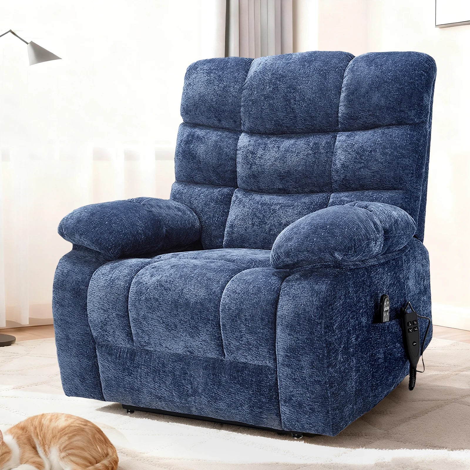 Oversized Recliner Chair with Heat and Massage, Power Lift