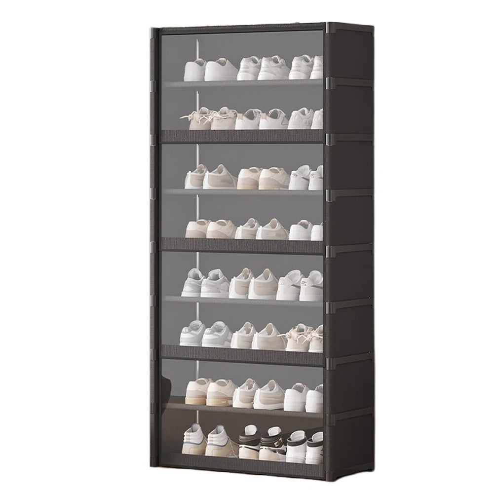 9 Tier Multi-Layer Shoe Rack 42cm/60cm Shoes Storage Cabinet Space Saving Vertical Stand Holder Dustproof Door Shoe Organizer