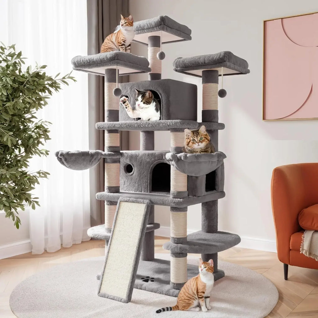 /Big Cat Tower with Condo/Cozy Plush ‌Pussycat Perches