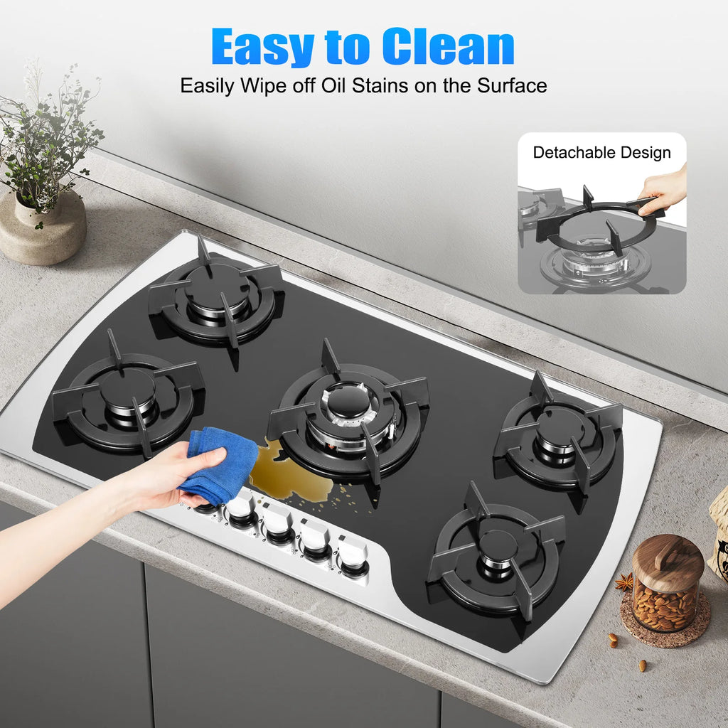Built-in Countertop Gas Cooktop with 5 Burners