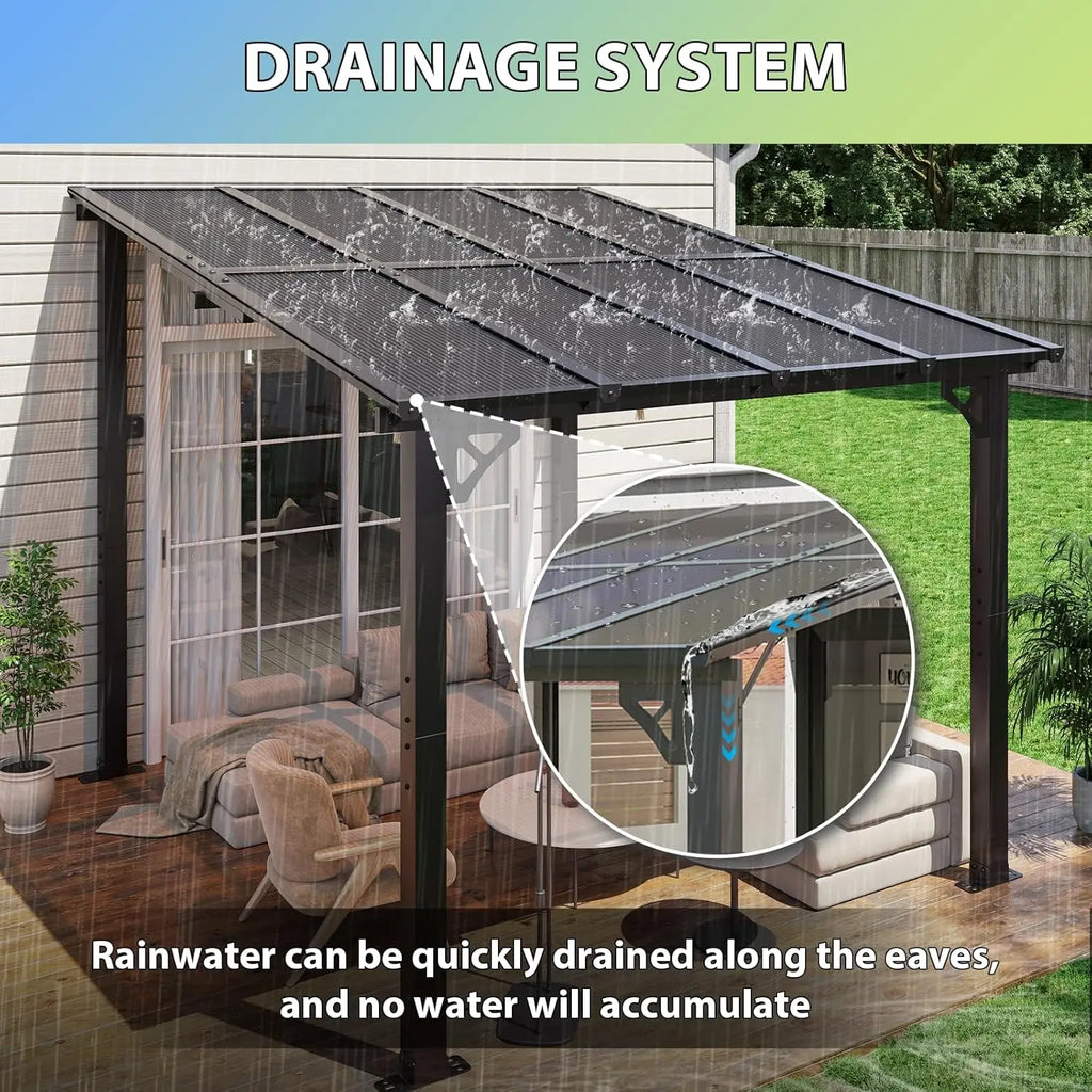 8'x10'  Large Wall-Mounted Heavy Duty Awnings, for Backyard