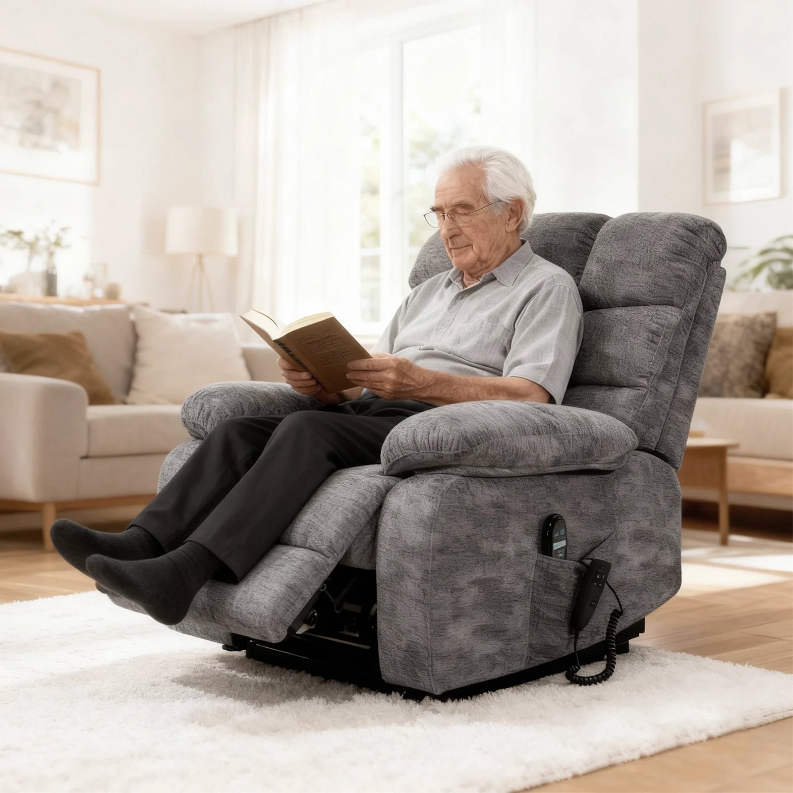 Oversized Recliner Chair with Heat and Massage, Power Lift