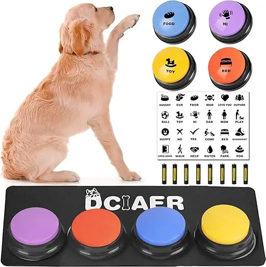 Dog Buttons for Communication,Talking Buttons for Dogs,8 Recordable Sound Buttons