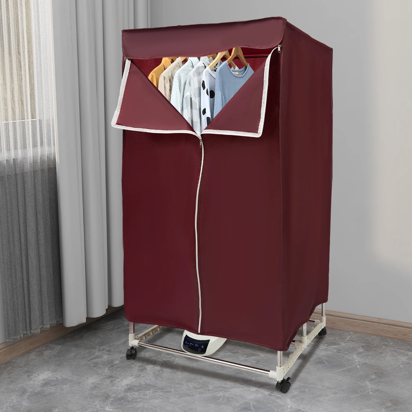 1200-1500W IPX1 Corded Electric Clothes Dryer with Outer Cover
