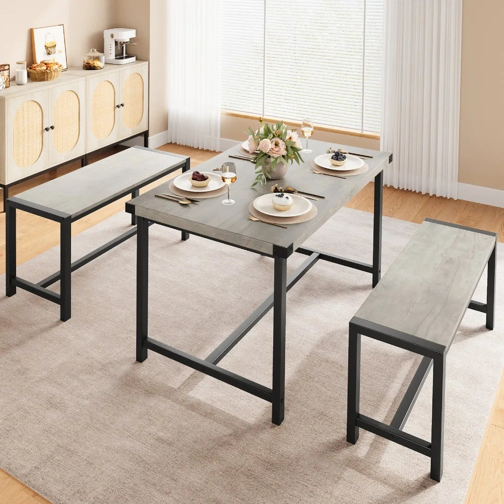3-Pieces Dining Table Set for 4 for Small Space