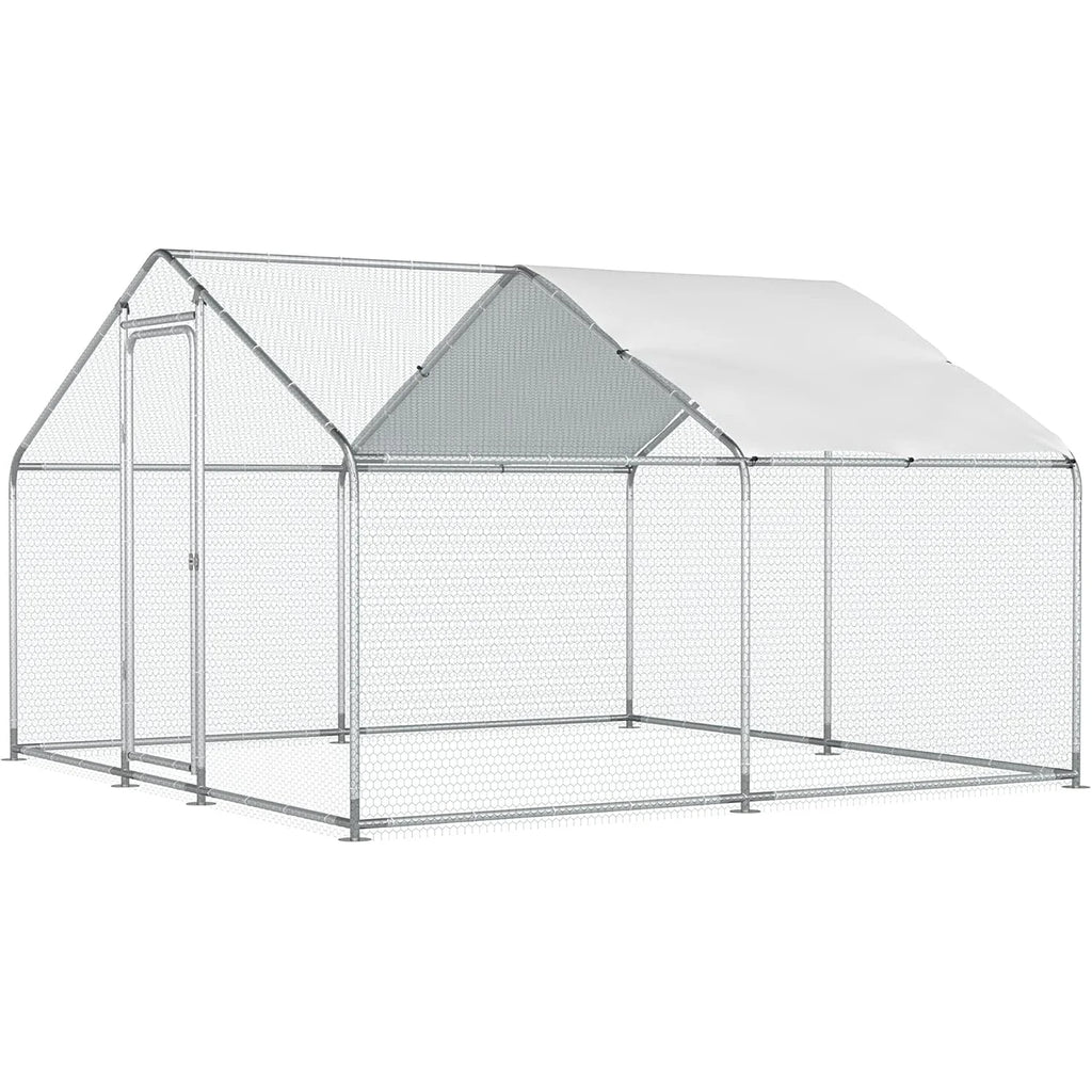 Walk in Yard Poultry Cage Hen House with Waterproof Cover (96.8 Square Feet)