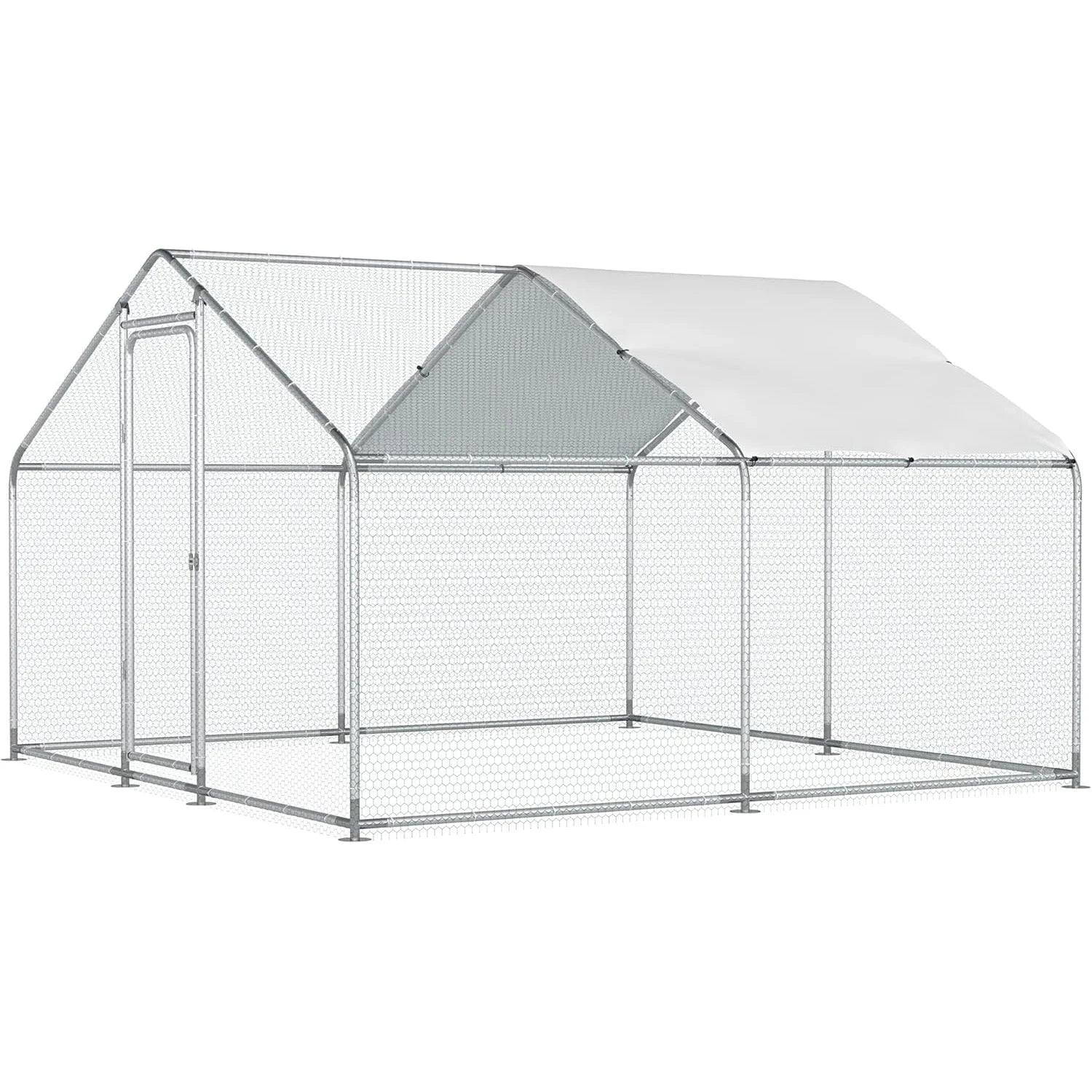 Walk in Yard Poultry Cage Hen House with Waterproof Cover (96.8 Square Feet)