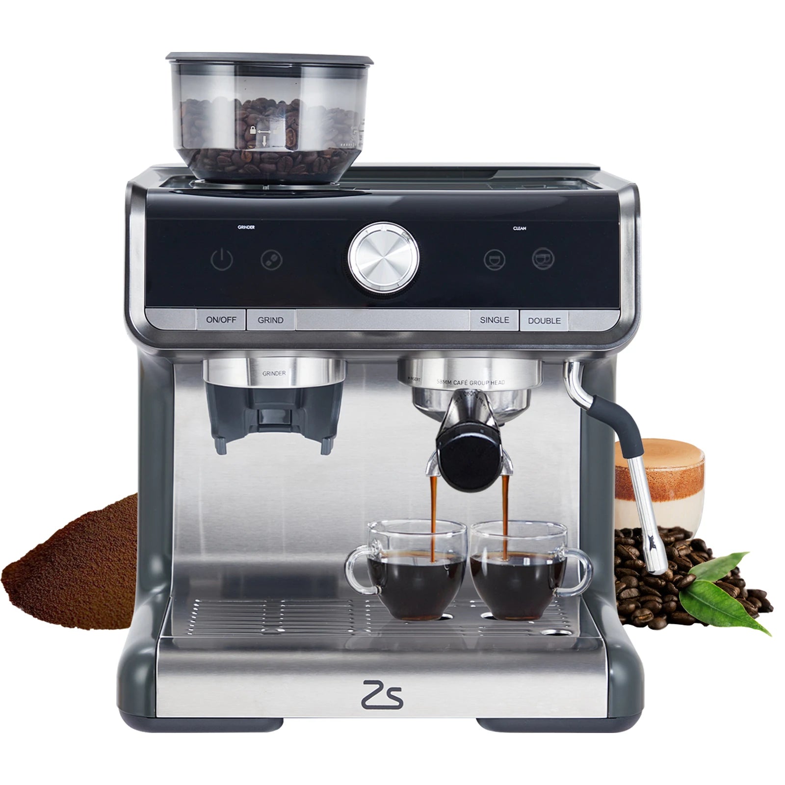 Professional Espresso Maker with Milk Frother Steam Wand Machine,1450W