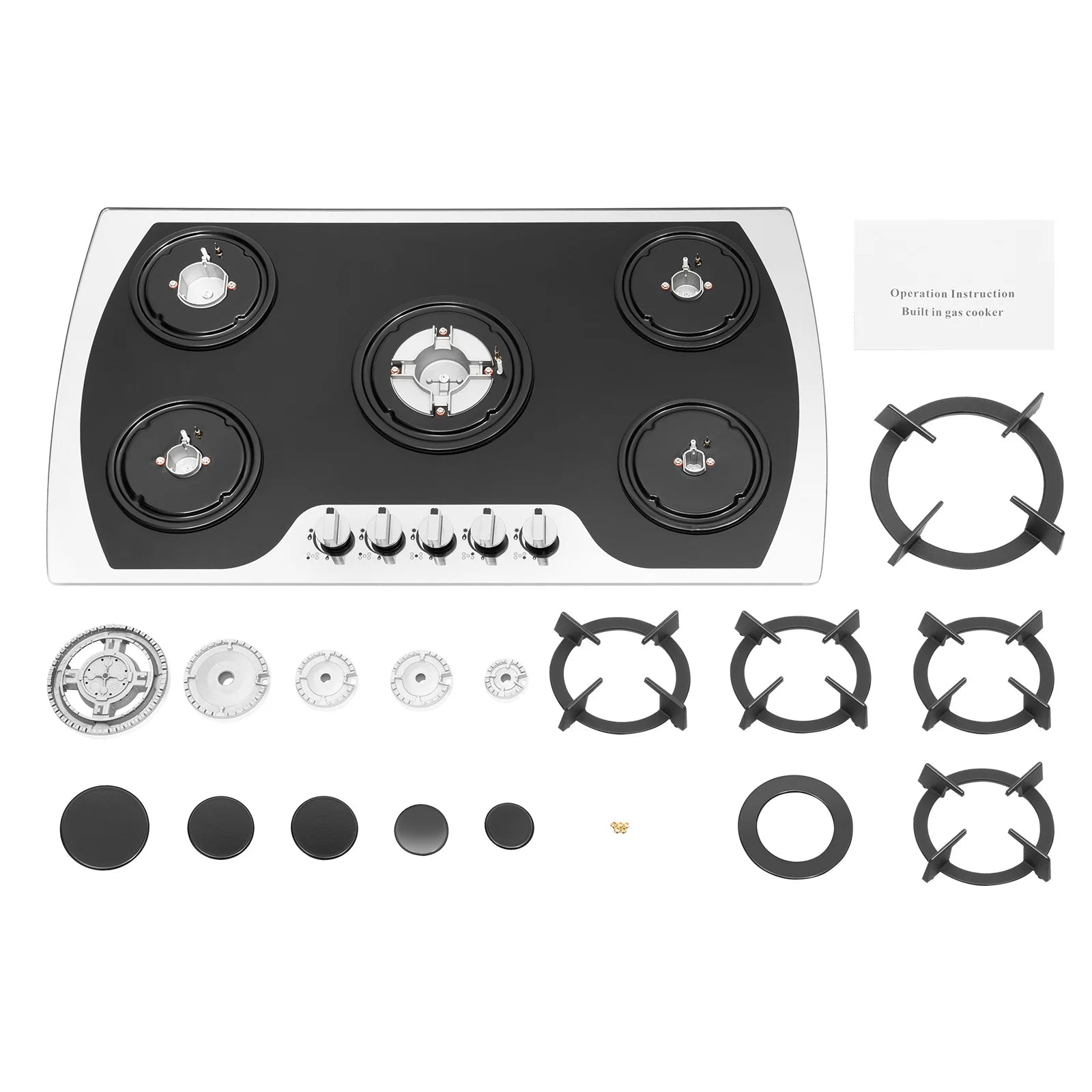 Built-in Countertop Gas Cooktop with 5 Burners